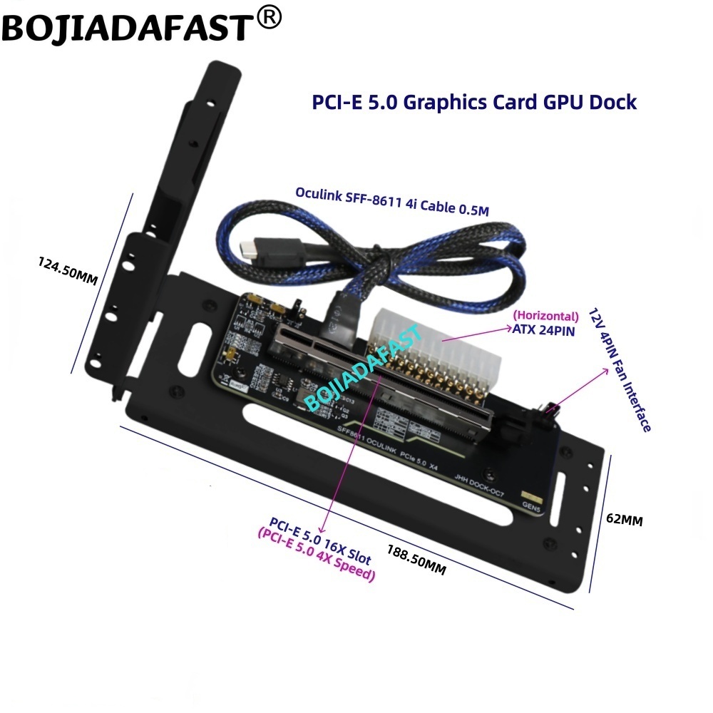 Oculink Egpu Dock Graphics Card - PCI-E 5.0 X4 OCuLink Kartu Grafis